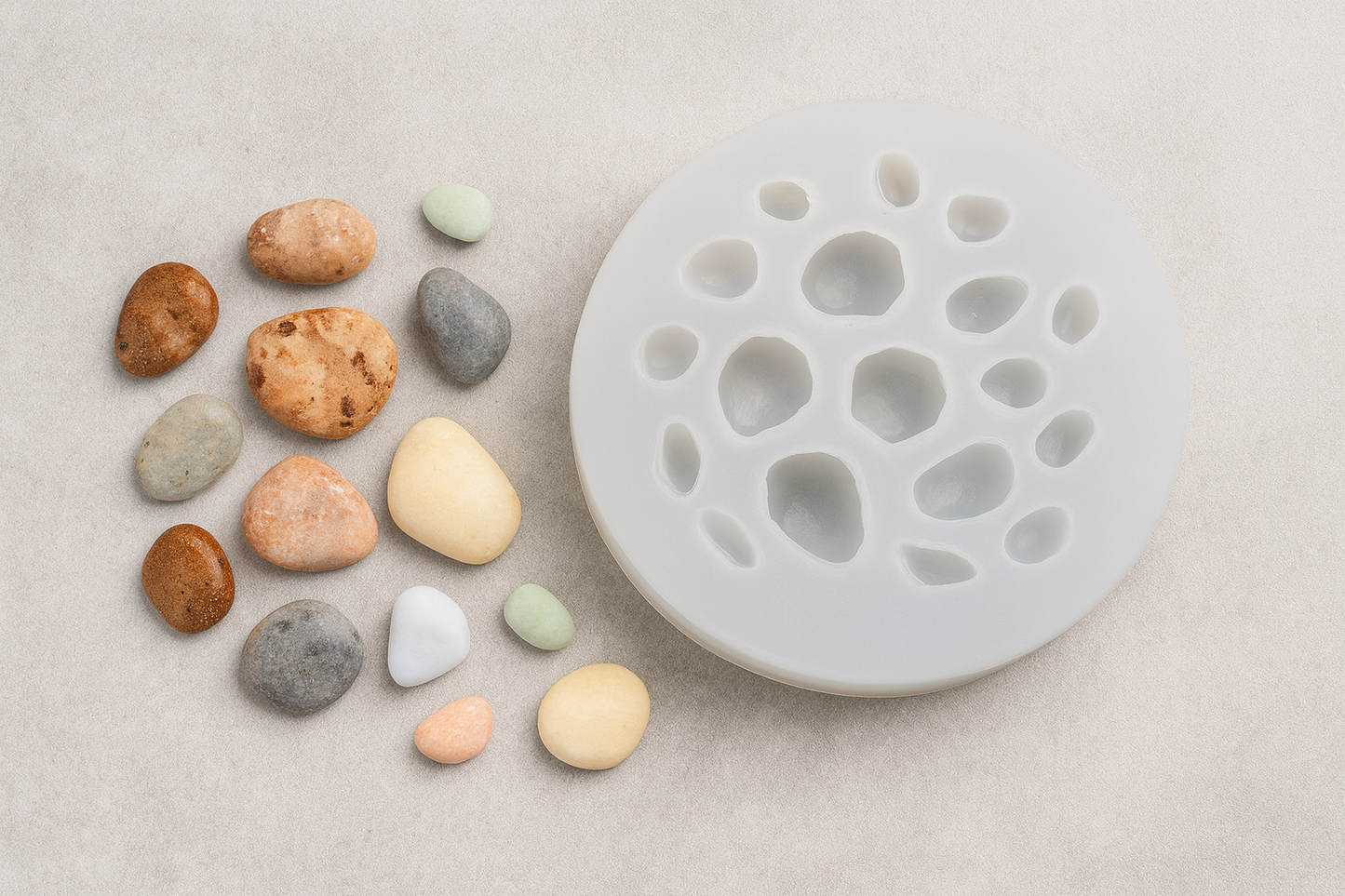 Moule en silicone – Galets & pierres irrégulières