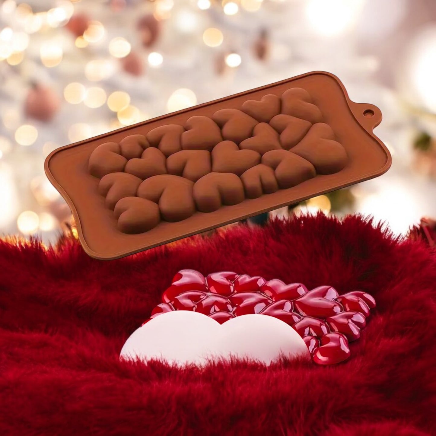 Moule silicone tablette cœur