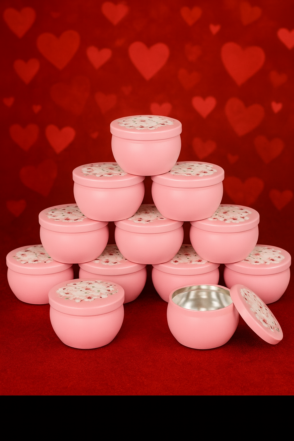 Petites boîtes métalliques roses – 65 ml