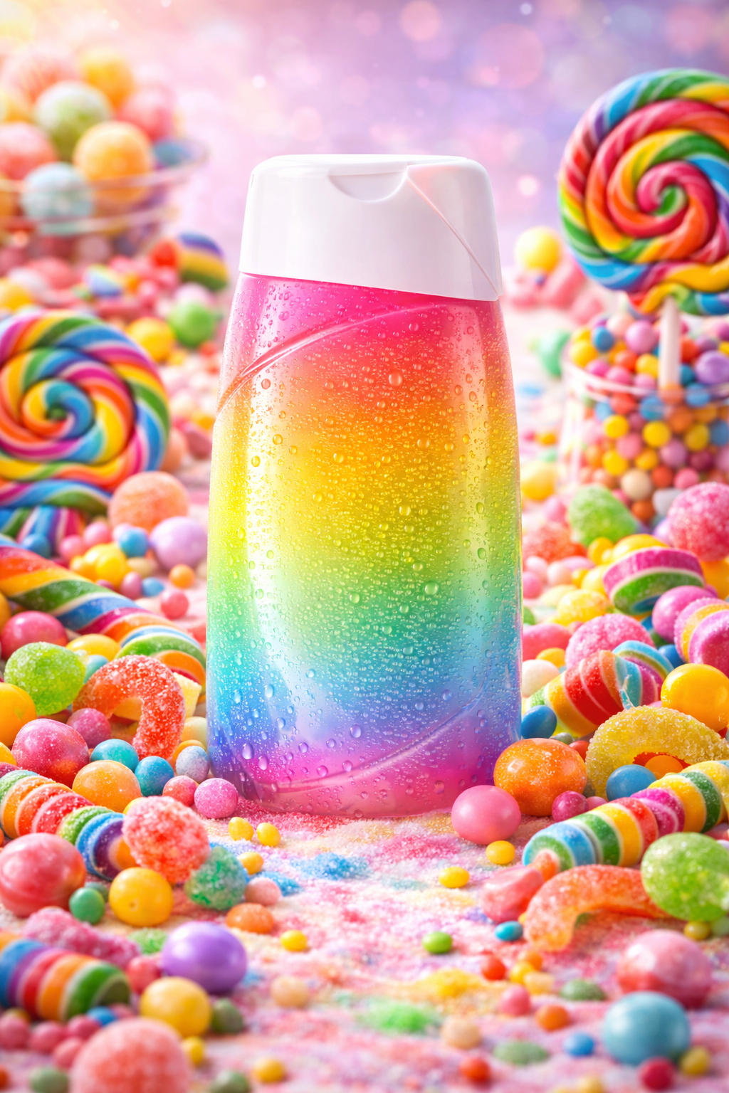 Douche bonbon arc-en-sucre