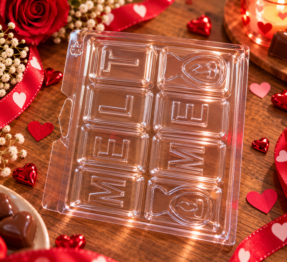Clamshell MELT ME – 8 Cavités – Fondants Parfumés – Spécial Saint-Valentin