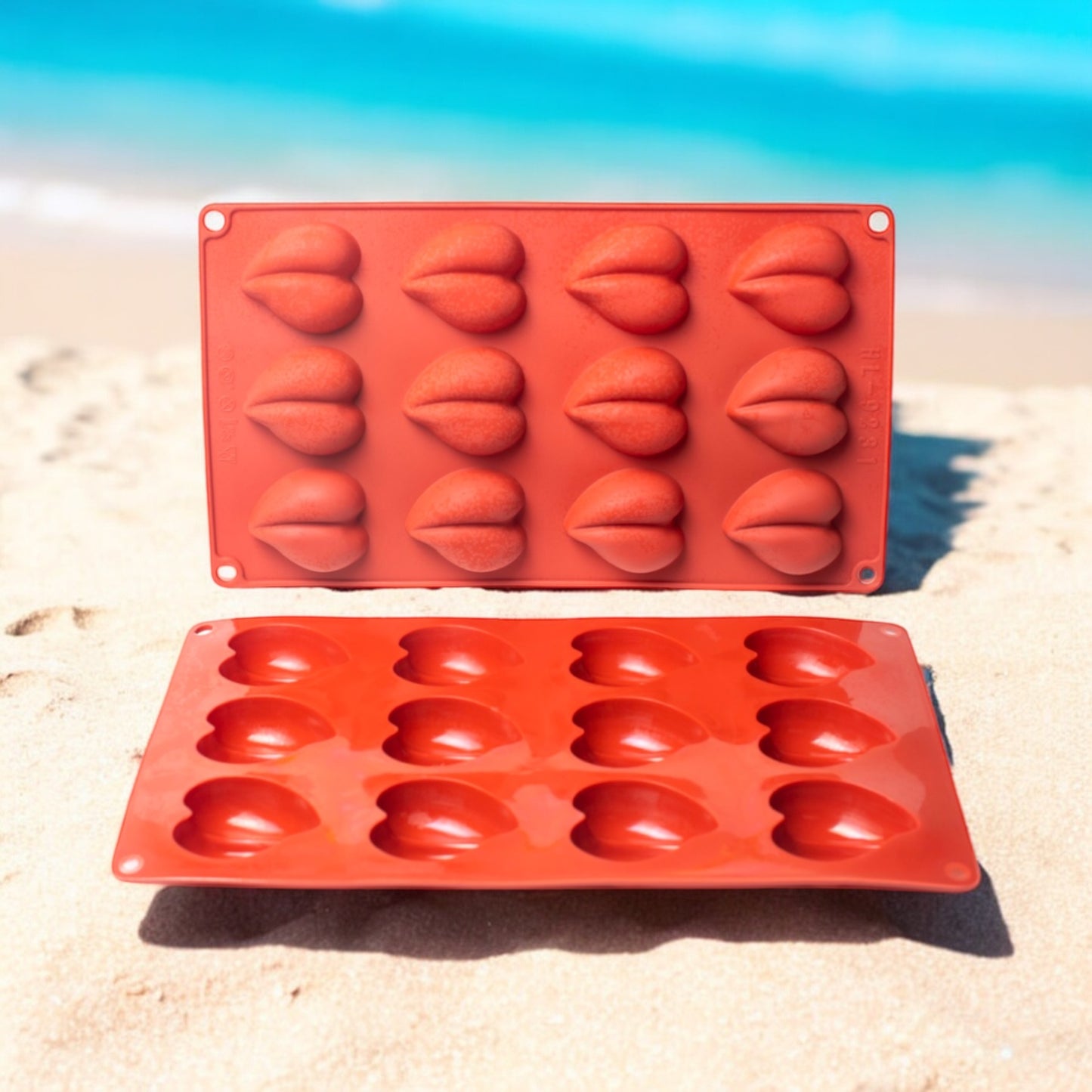 Moule silicone cœur en biais