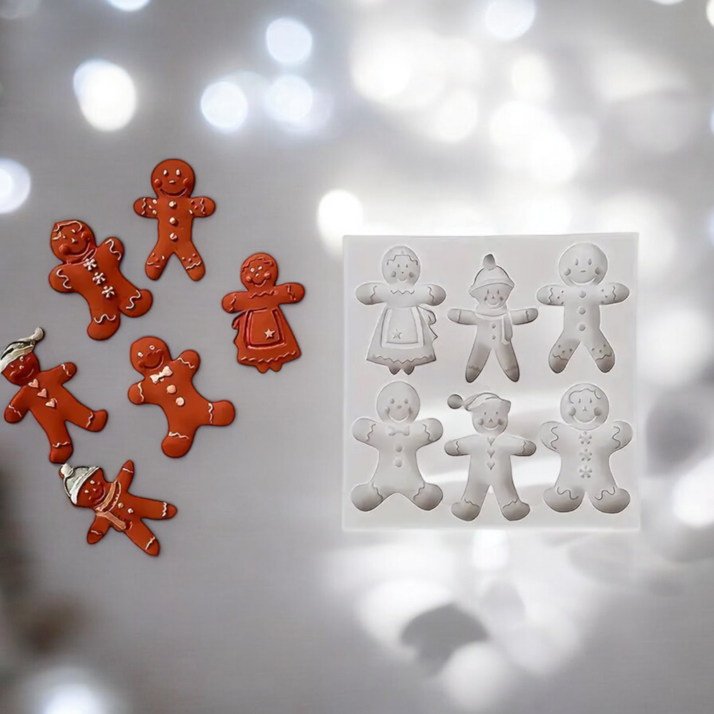 Moule en Silicone – Pain d'Épice 6 Cavités