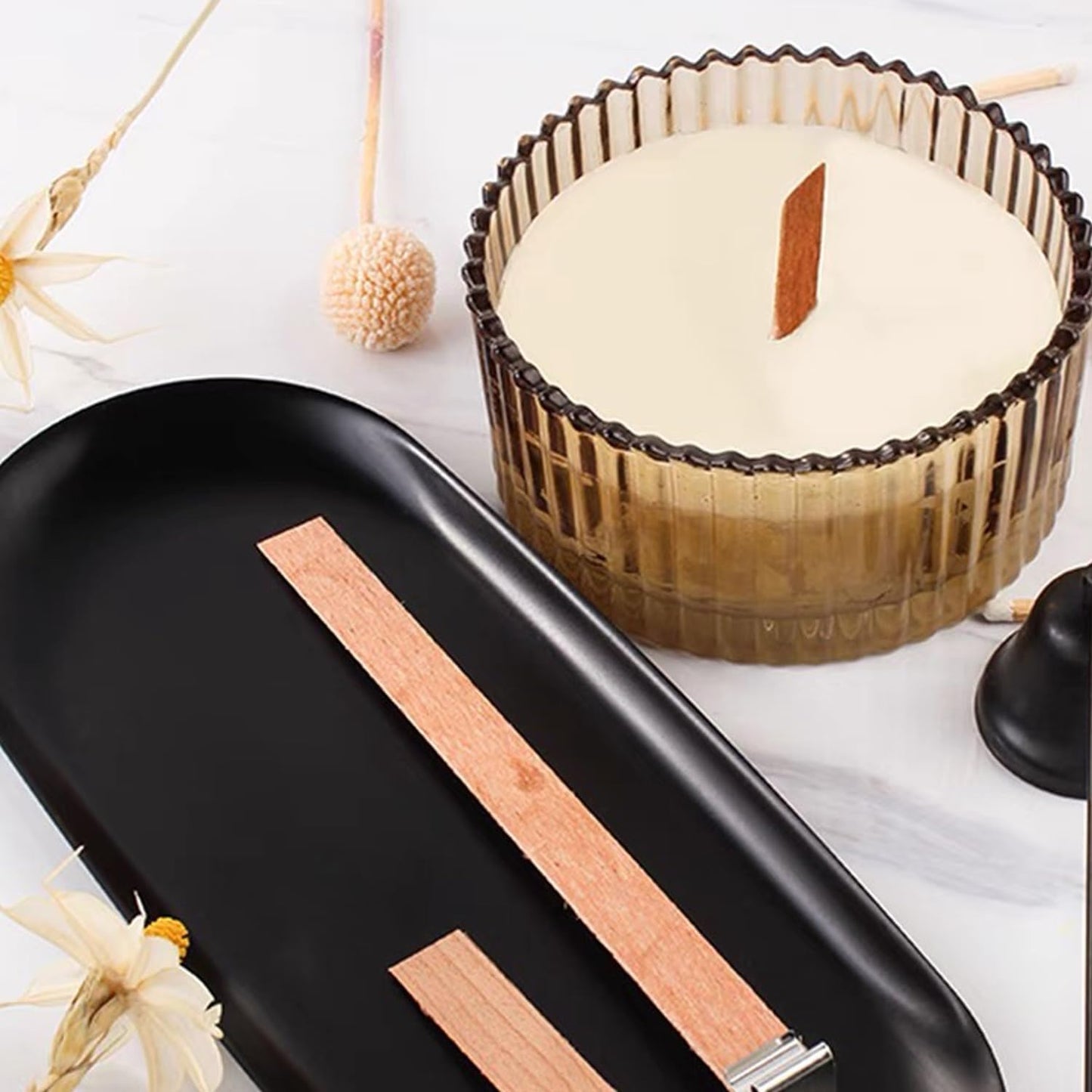 Mèches en bois pour bougie 13cm