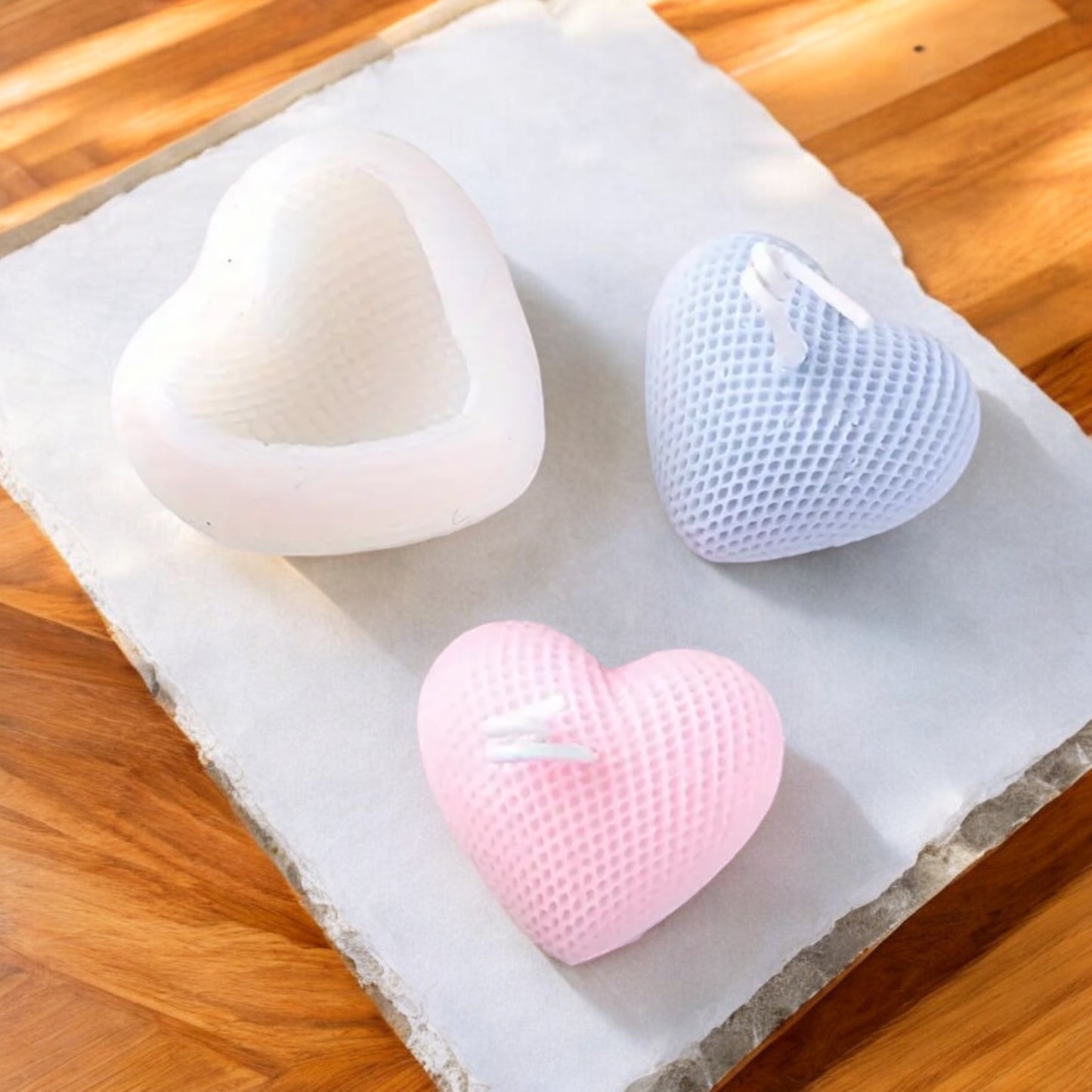 Moule silicone petite bougie cœur tise