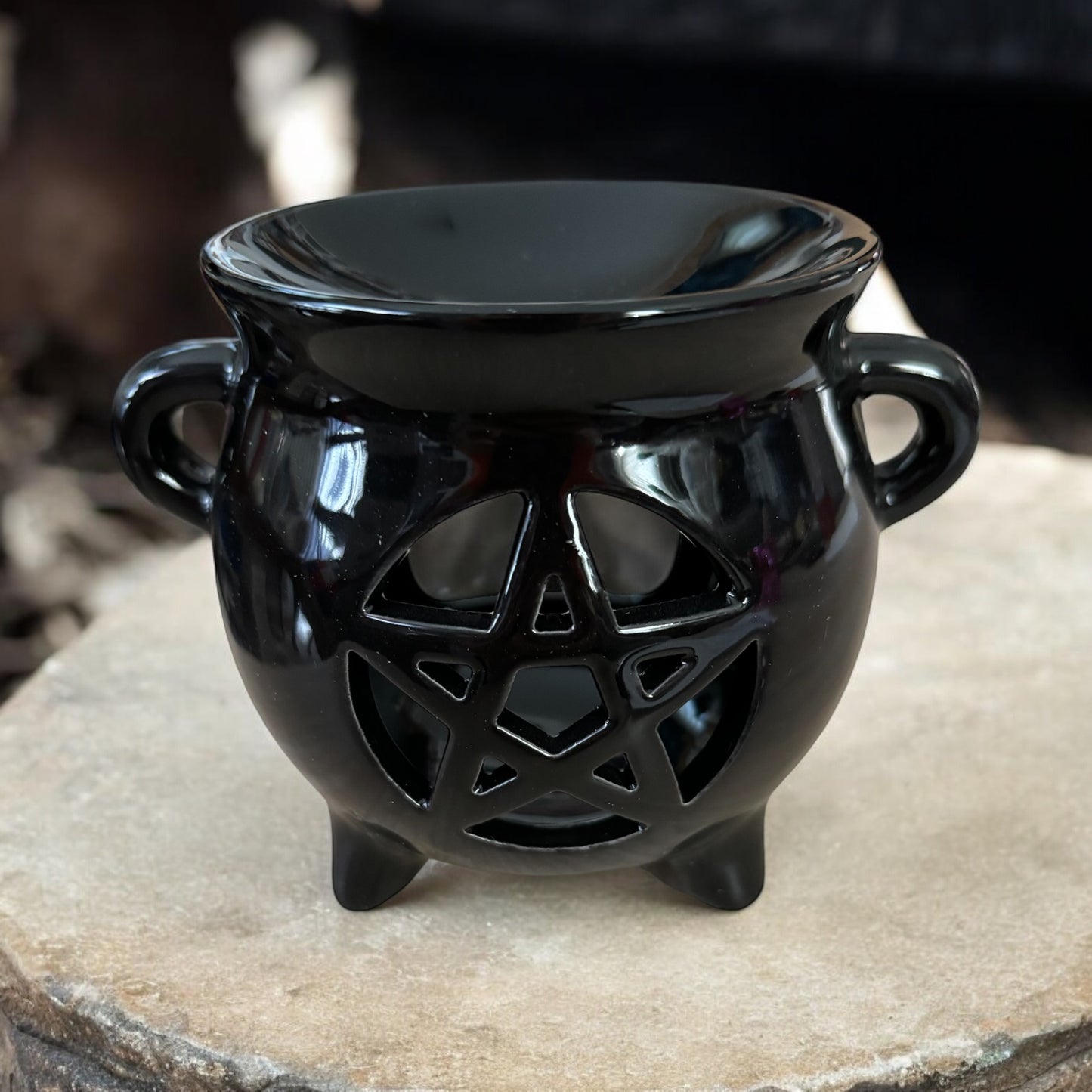 Bruleur chaudron noir pentacle