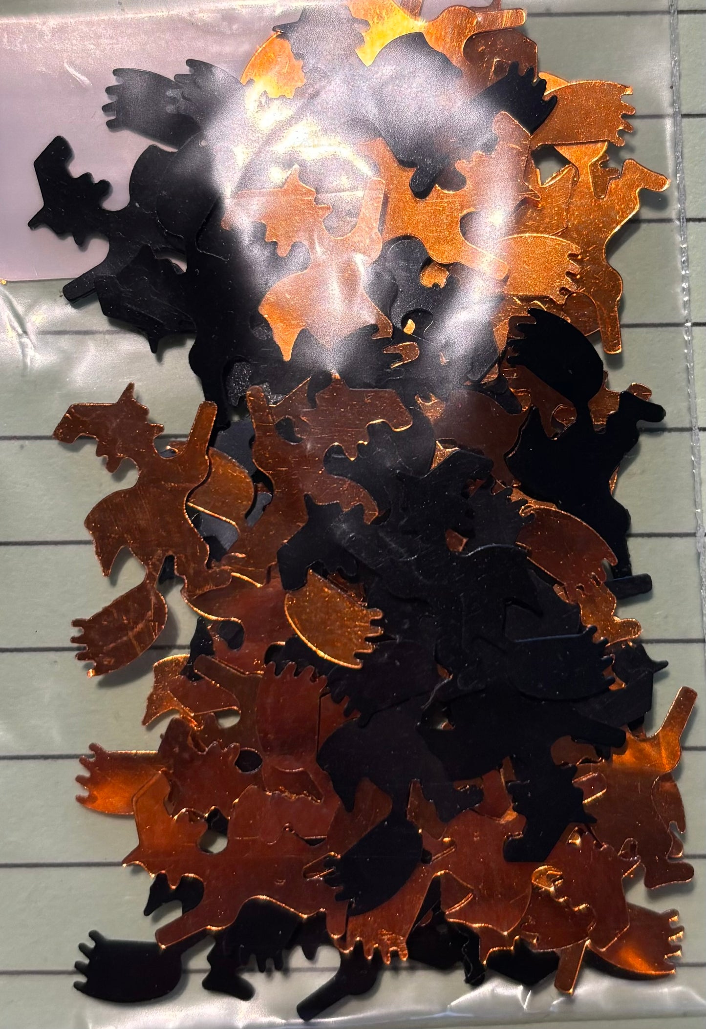 Paillette Halloween sorciere orange et noire 105