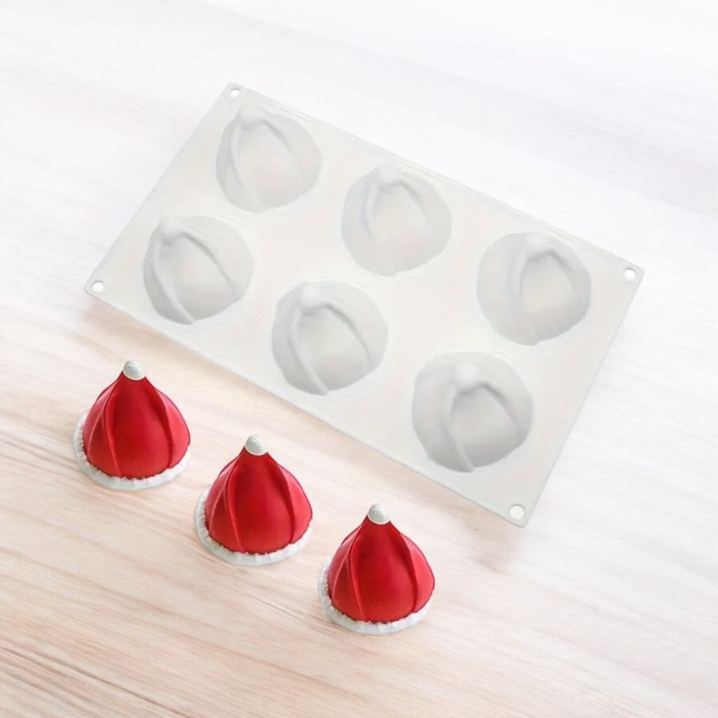Moule silicone bonnet de Noël 6 cavités