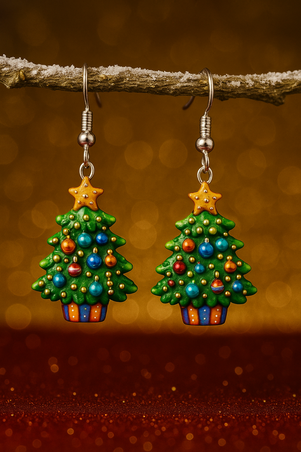 Boucles d’oreilles « Sapin de Noël »