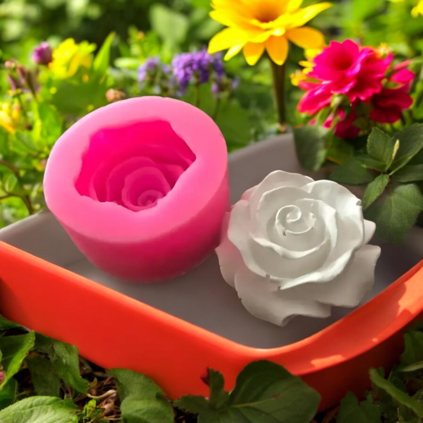 Moule silicone bouton de rose