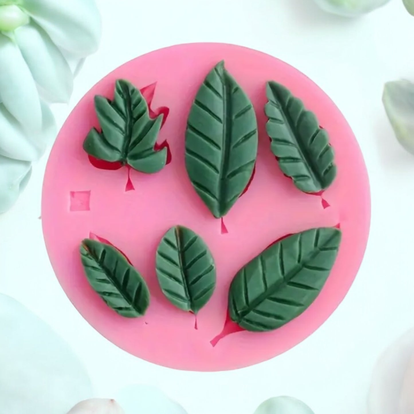 Moule silicone mini feuille 6 cavité