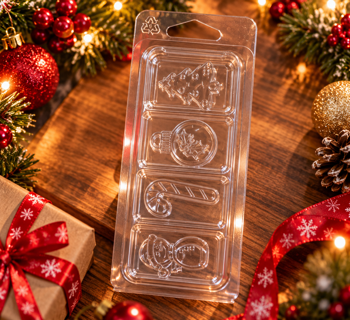 Clamshell de Noël – 4 Cavités – Pour Fondants Parfumés
