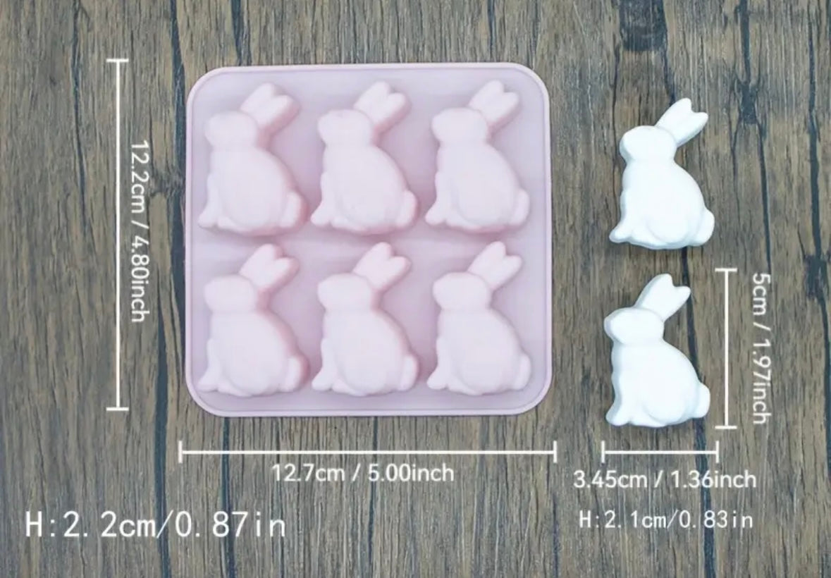 Moule silicone lapin de paques 6 cavités