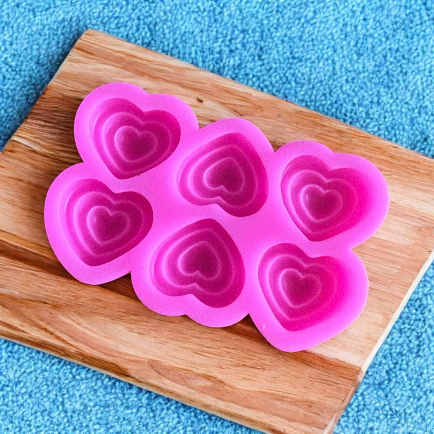 Moule silicone petit cœurs 6 cavités