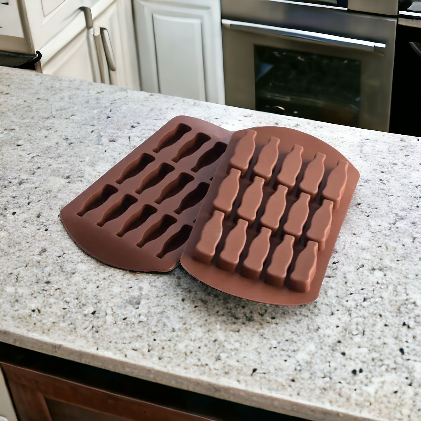 Moule silicone forme de bouteille de cola