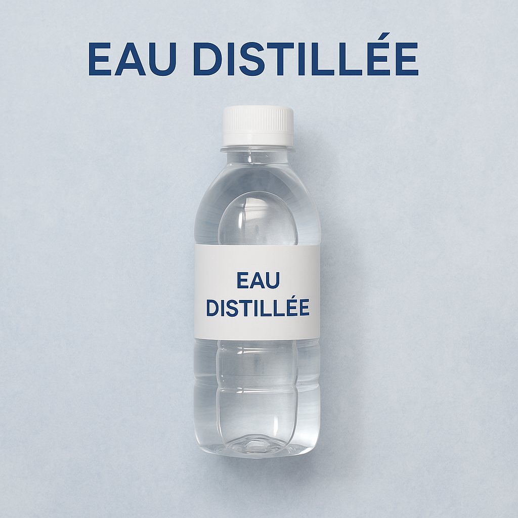 Eau distillée avec FDS