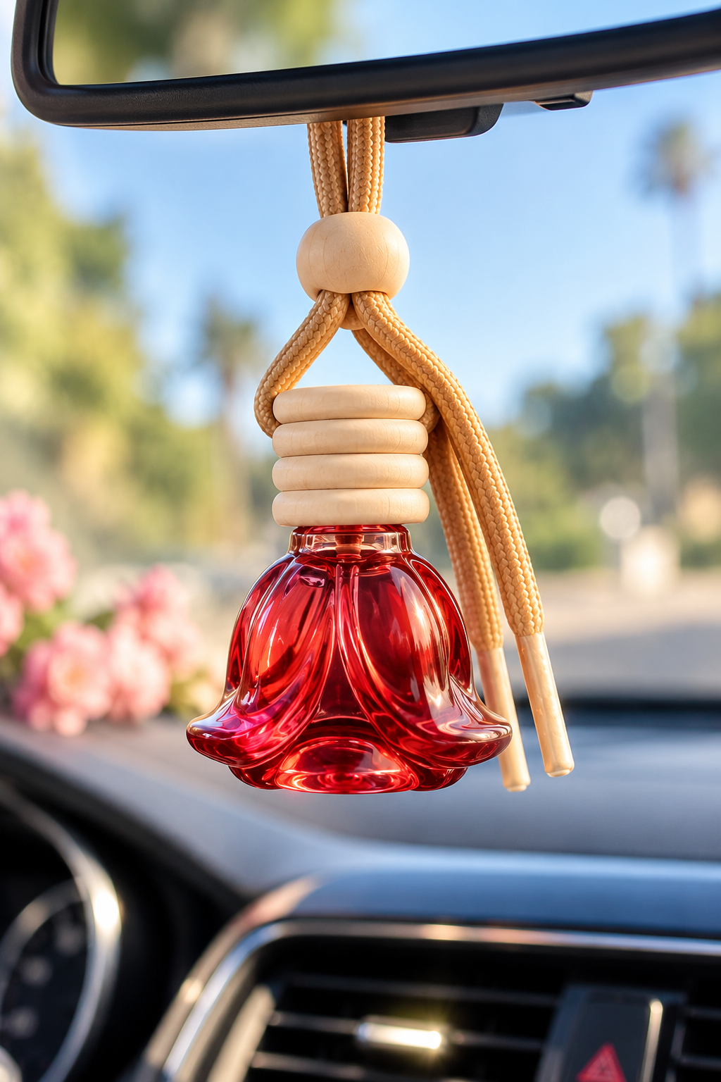 Diffuseur voiture Fleur rouge