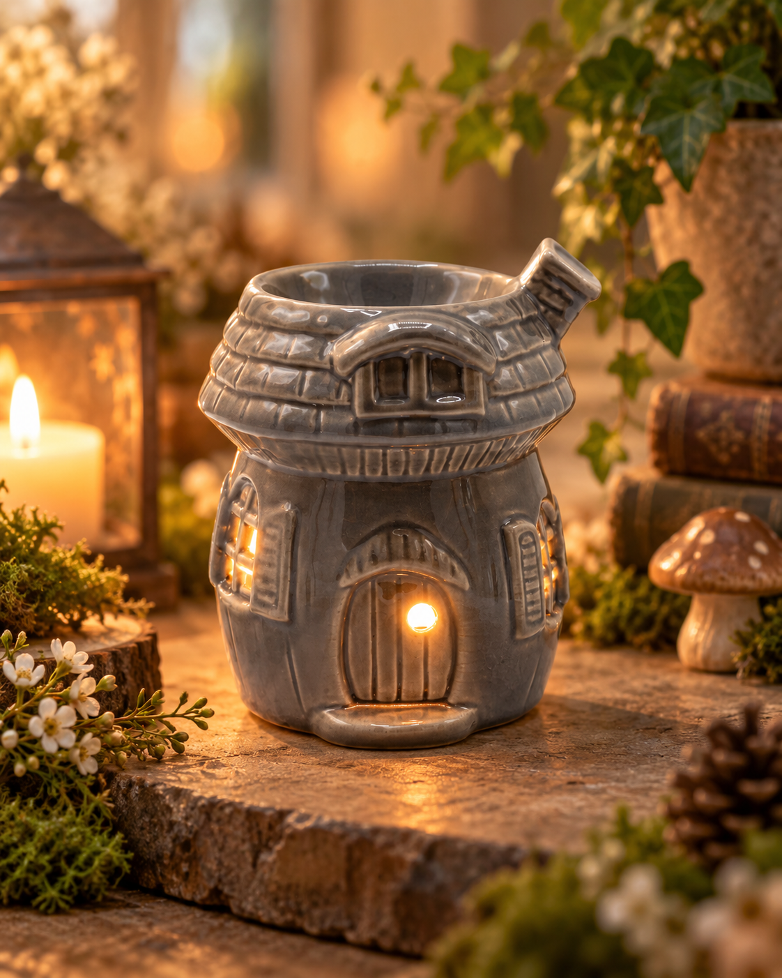 Brûleur Maison Champignon Enchantée – Gris