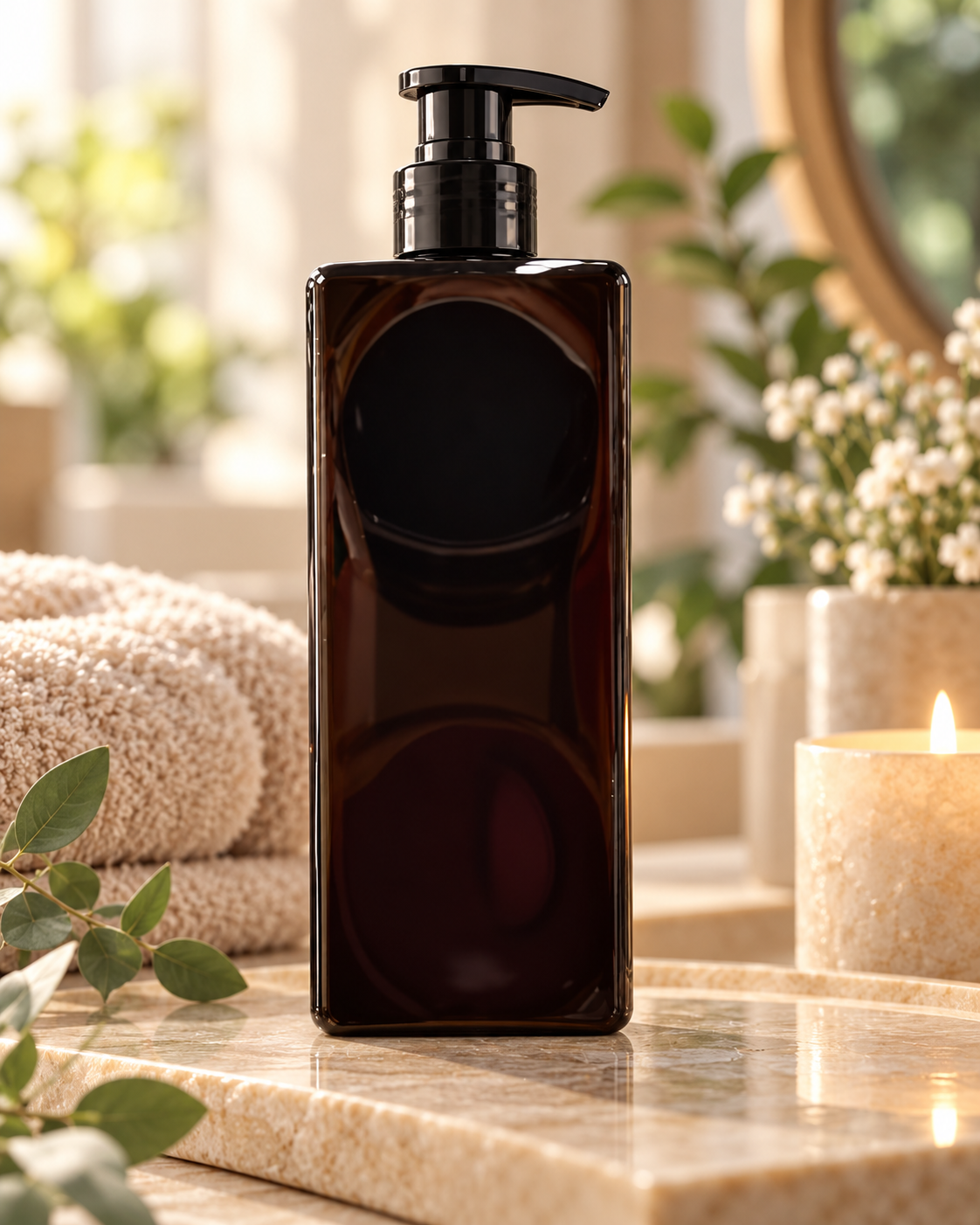 Flacon Pompe Noir – 400 ml