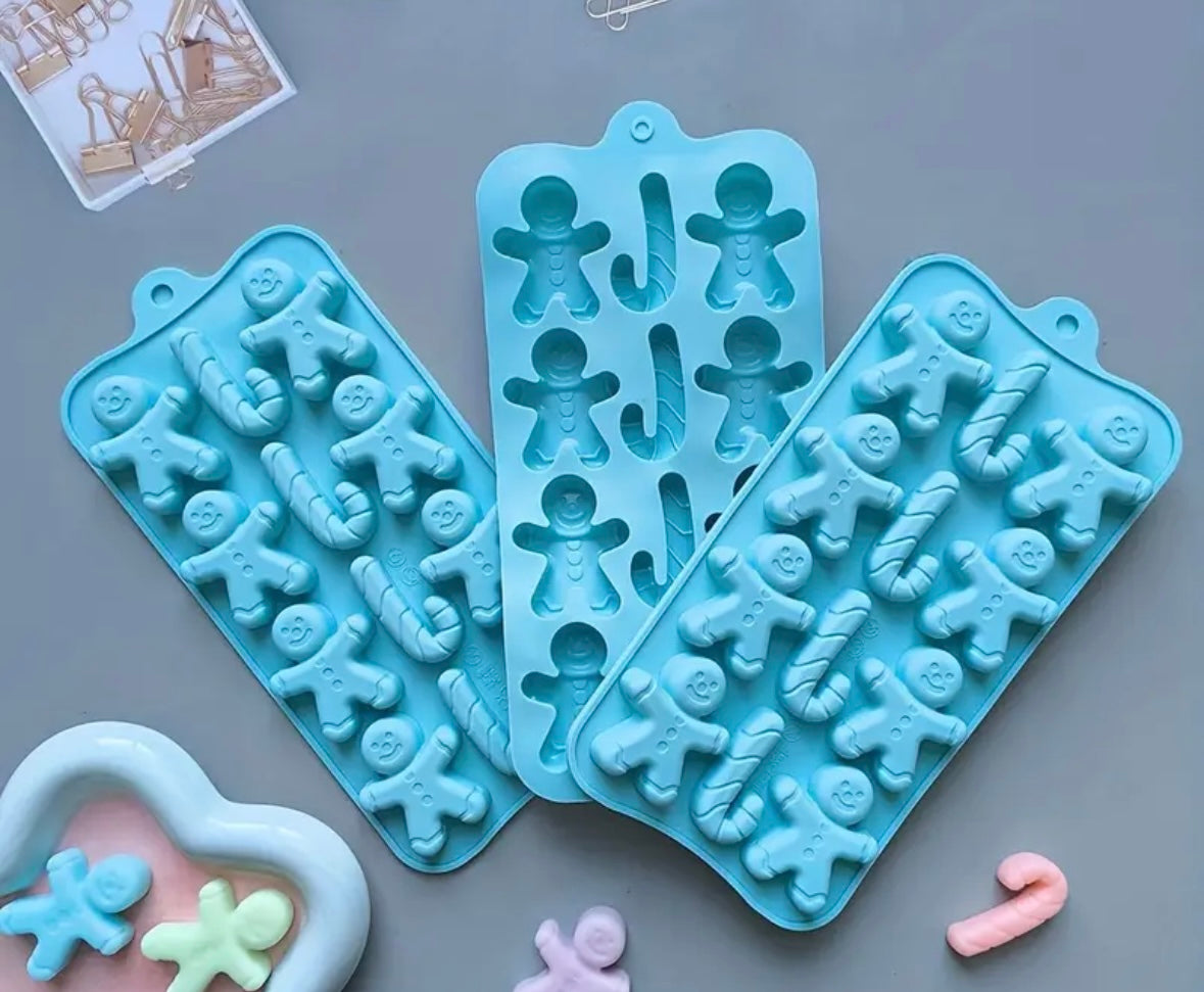 Moule en Silicone – Pain d'Épice & Canne à Sucre (12 Cavités)
