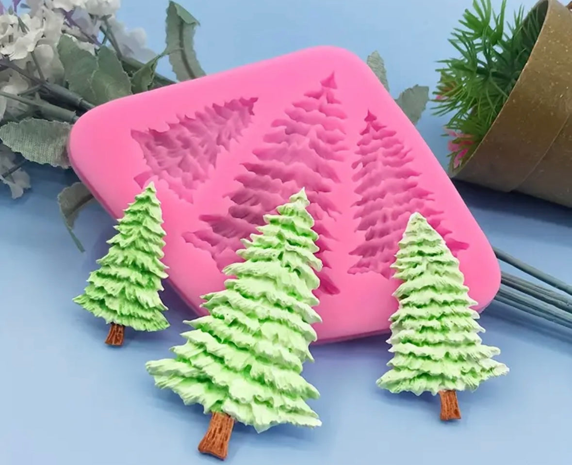 Moule silicone Trio de sapin de Noël