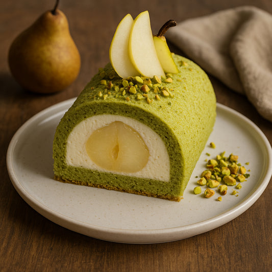 Bûche poire & pistache