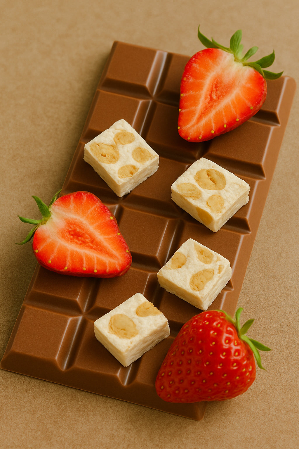 Tablette chocolat nougat fraise