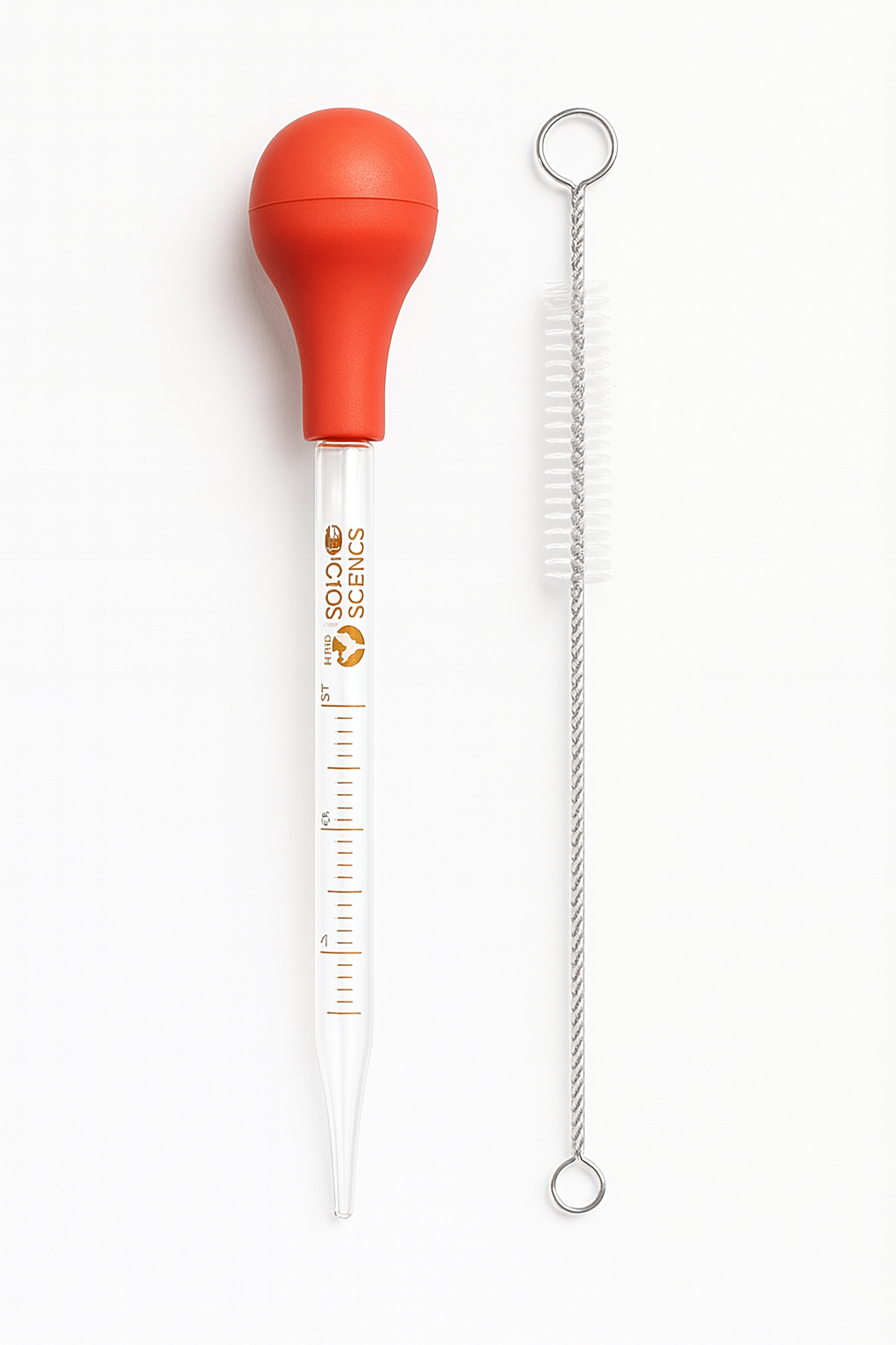 Pipette en Verre 10 ml + Brosse de Nettoyage