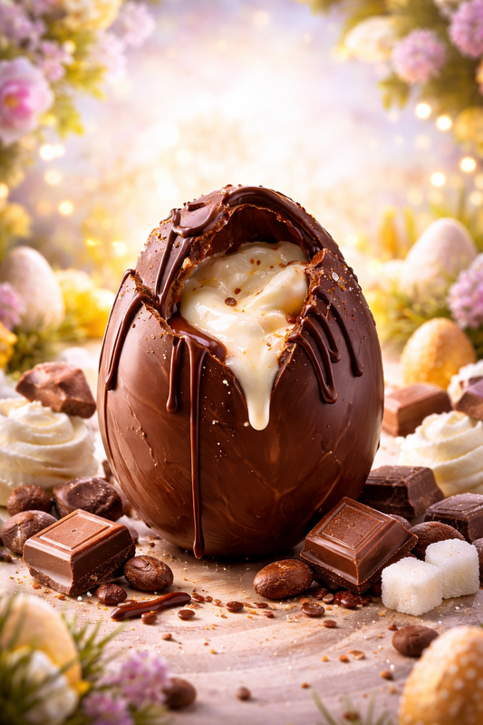 Oeuf de chocolat fondant de pâques