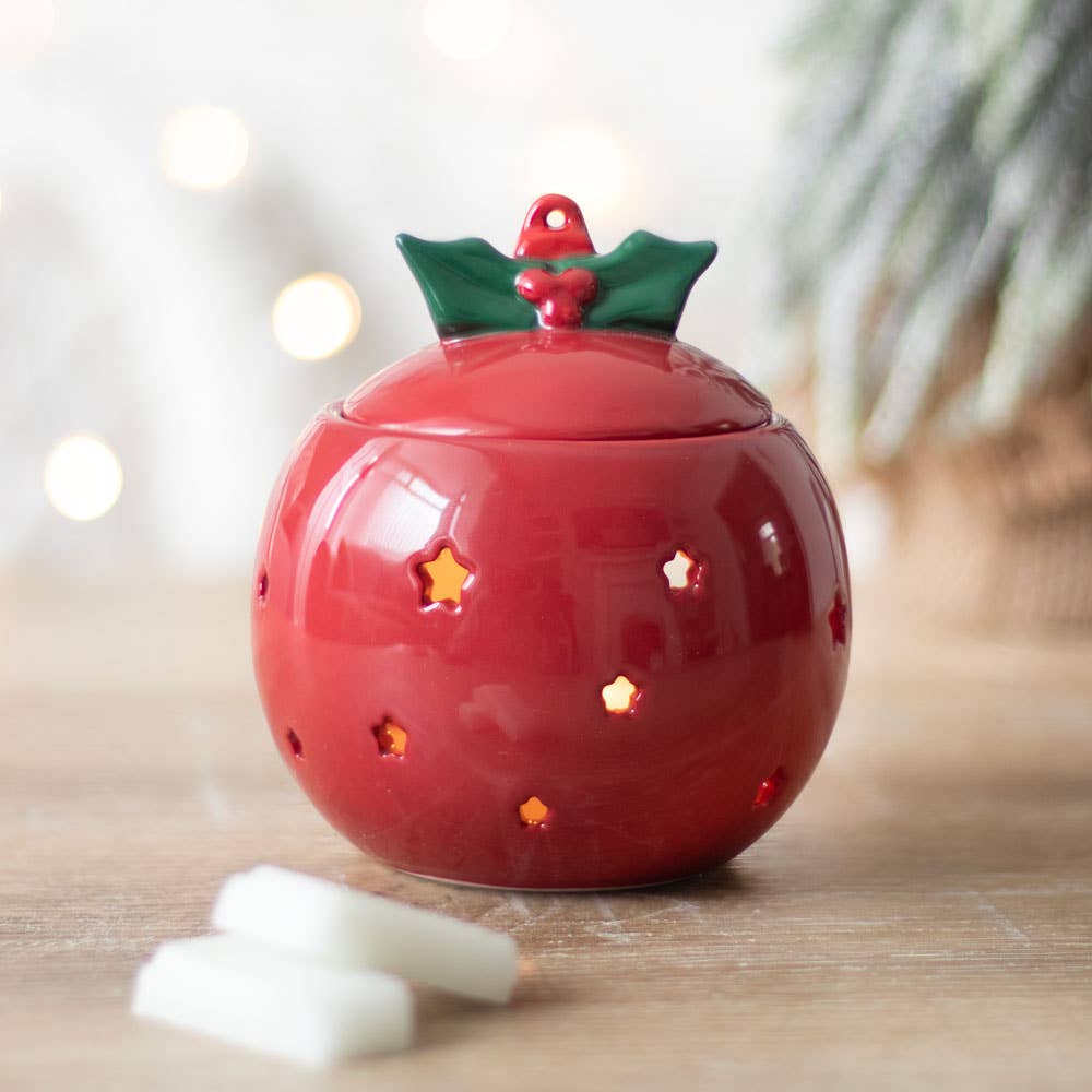 Brûleur boule de Noël rouge