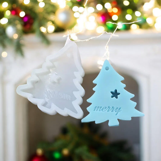 Moule silicone arbre de Noël suspension