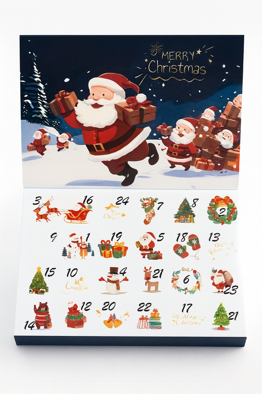 Boîte de calendrier de Noël avec Père Noël – 24 jours