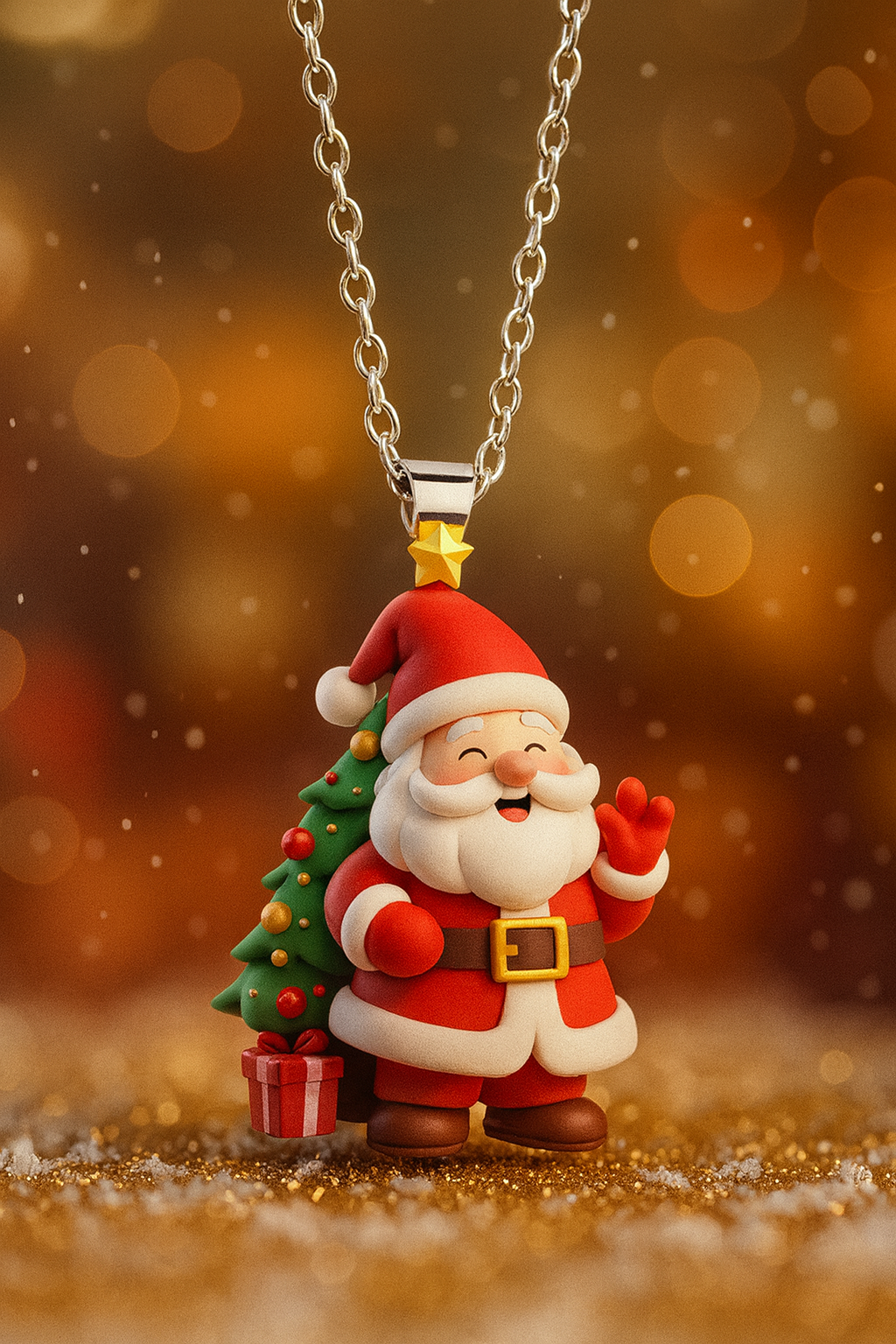 Collier Père Noël festif & Arbre de Noël