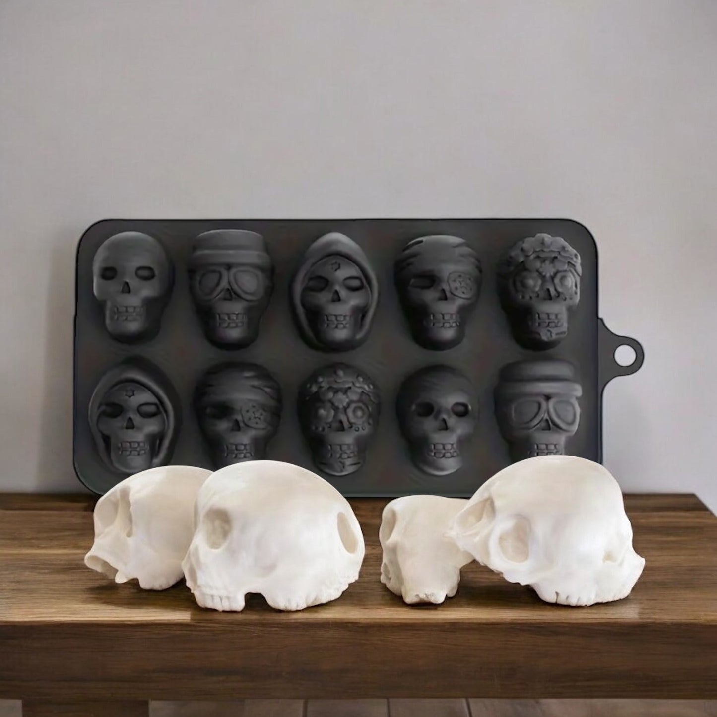 Moule silicone tête de mort 10 cavités
