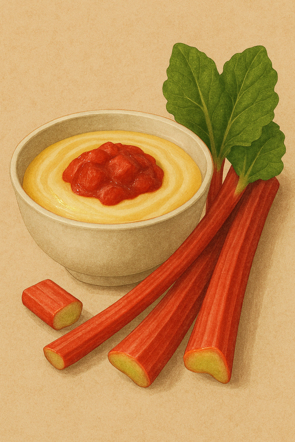 Crème anglaise à la rhubarbe