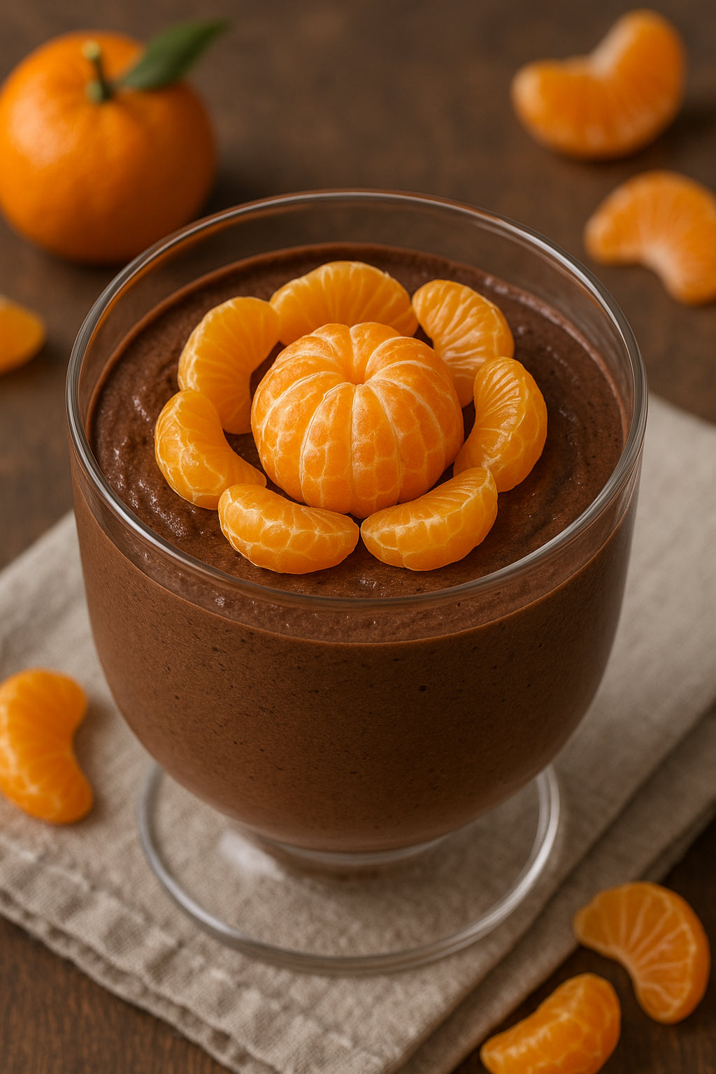 Mousse au chocolat & nid de clémentine