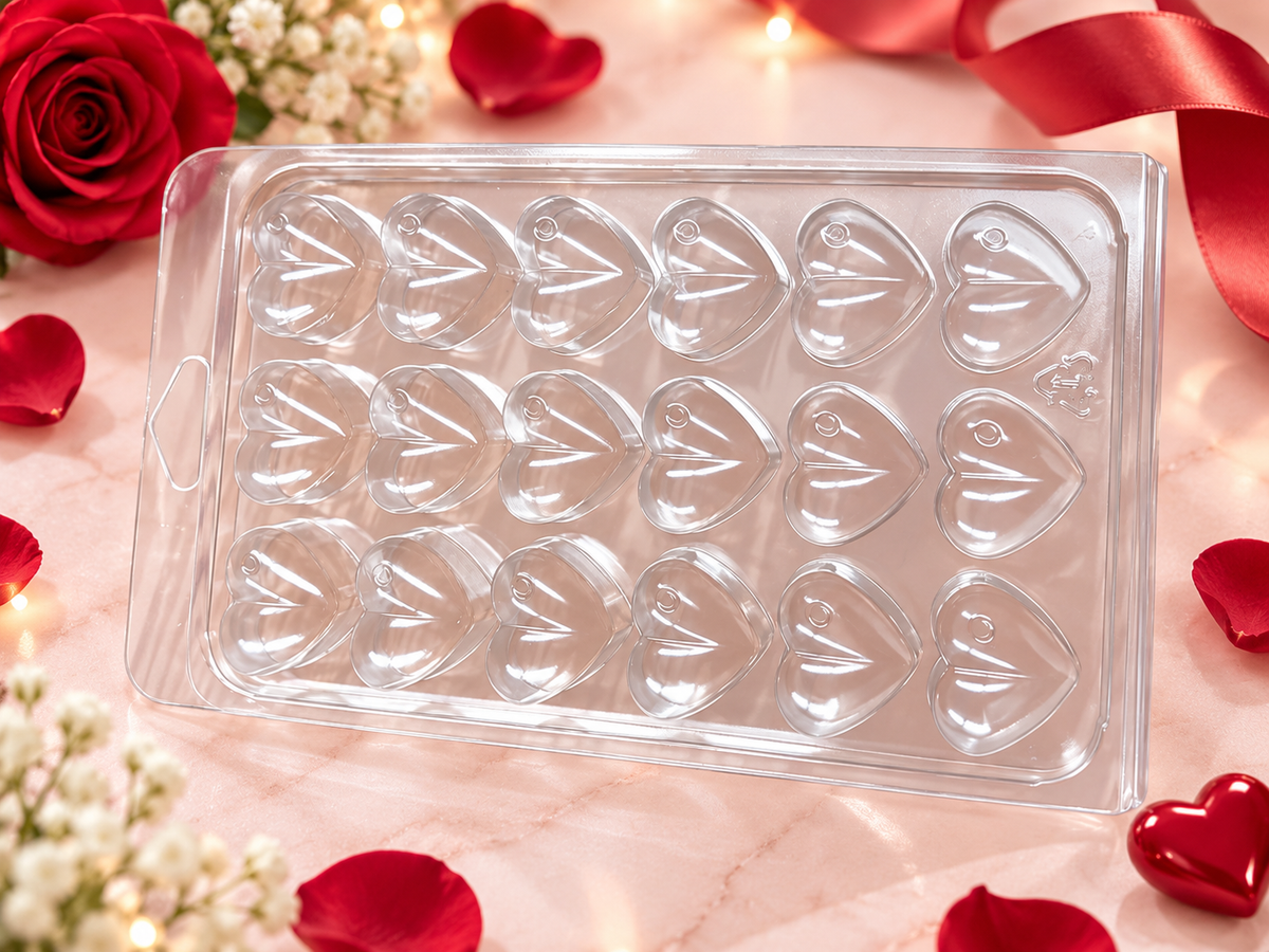 Clamshell 18 Cœurs – Pour Fondants Parfumés – Spécial Saint-Valentin