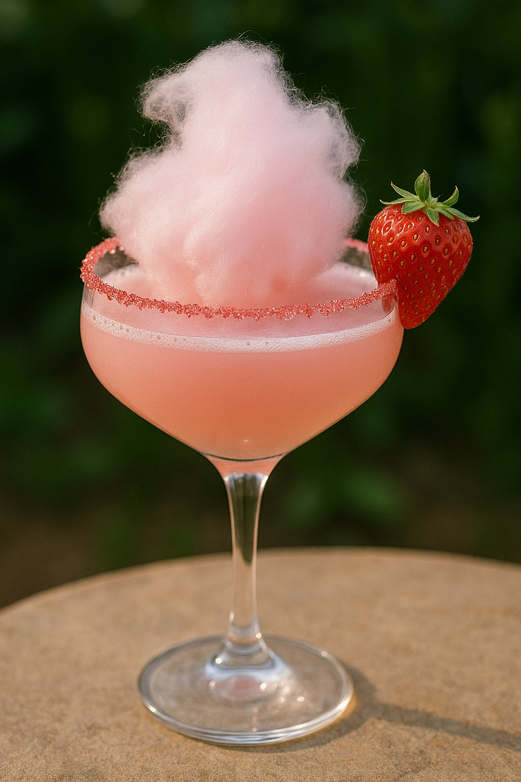 Cocktail nuage de bonbon à la fraise