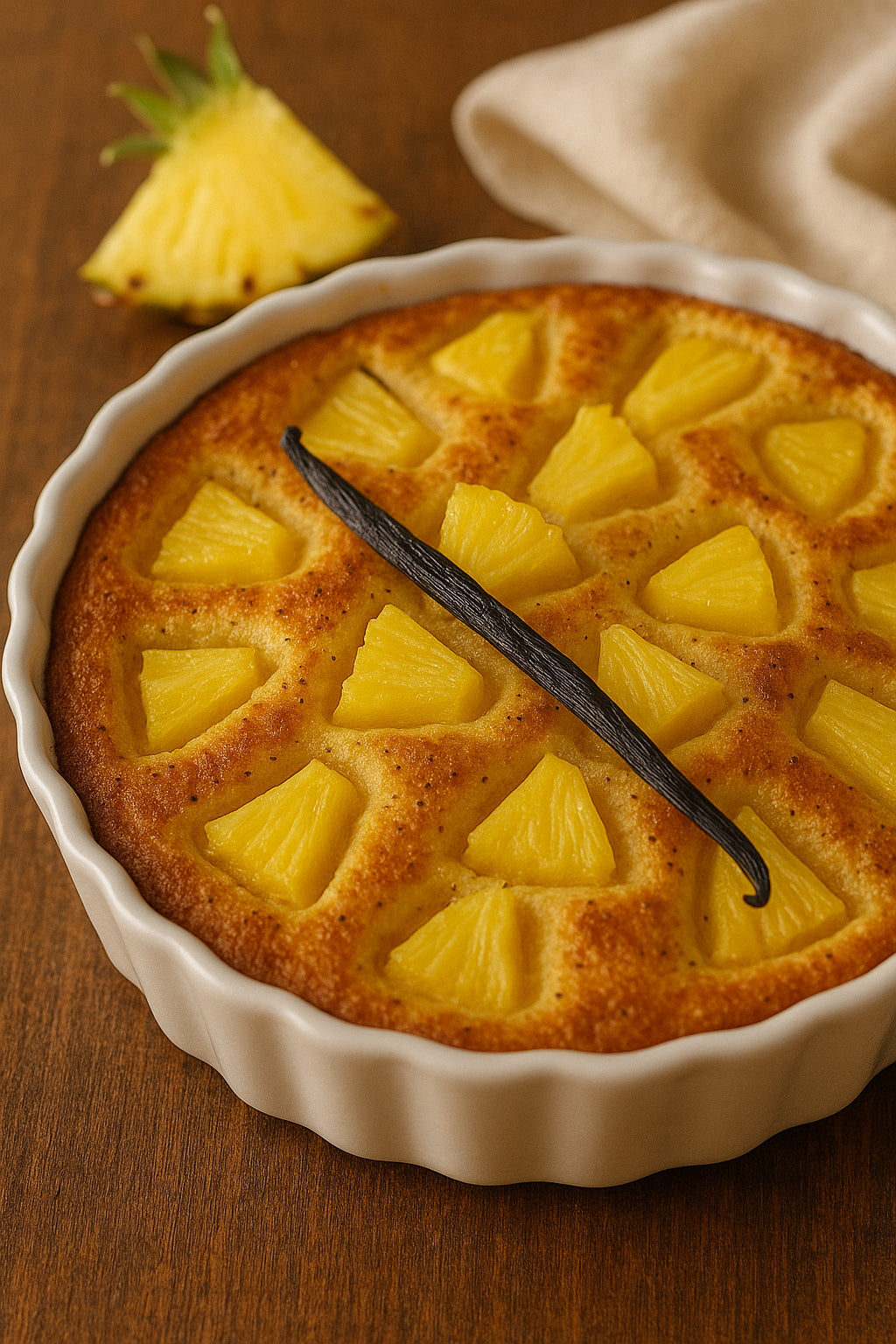 Clafoutis ananas à la vanille
