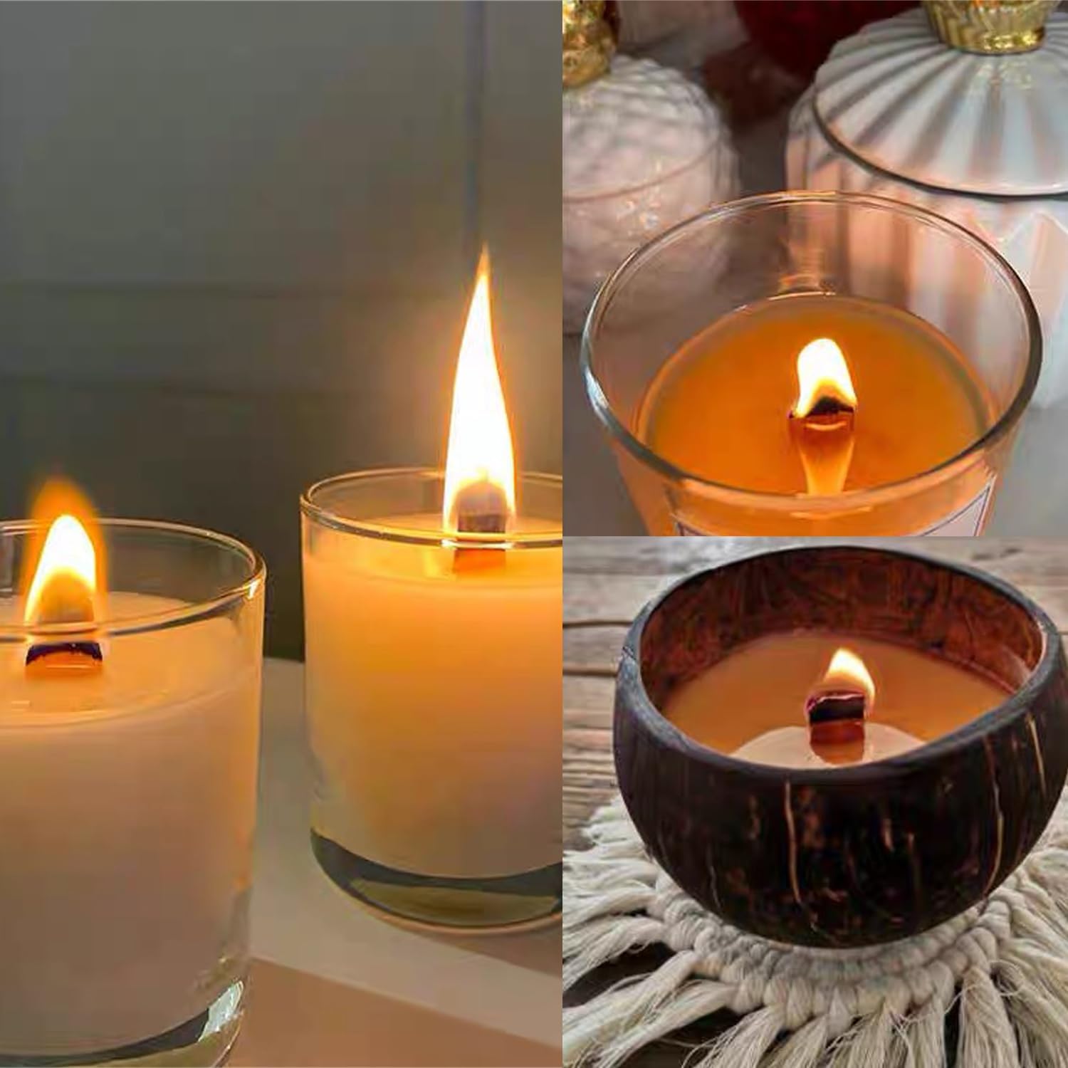 Support de Mèche en Bois, Dispositif de Centrage de Mèche de Bougie, Tige de Mèche de Bougie en Bois,pour la Fabrication de Bougies