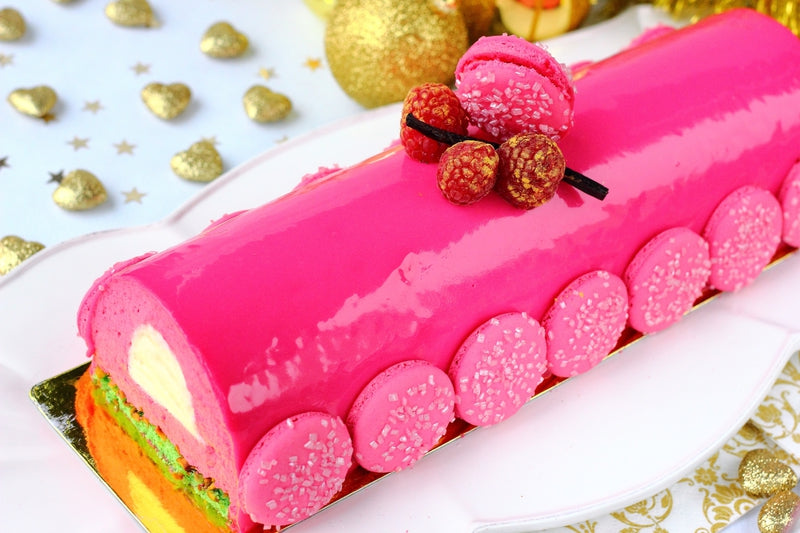 Bûche de Noël rose
