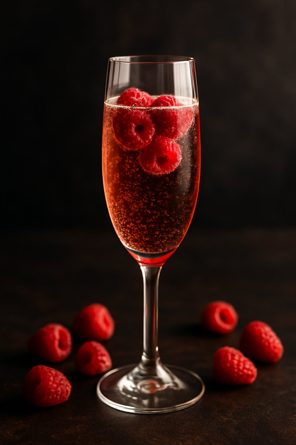 Champagne aux framboises