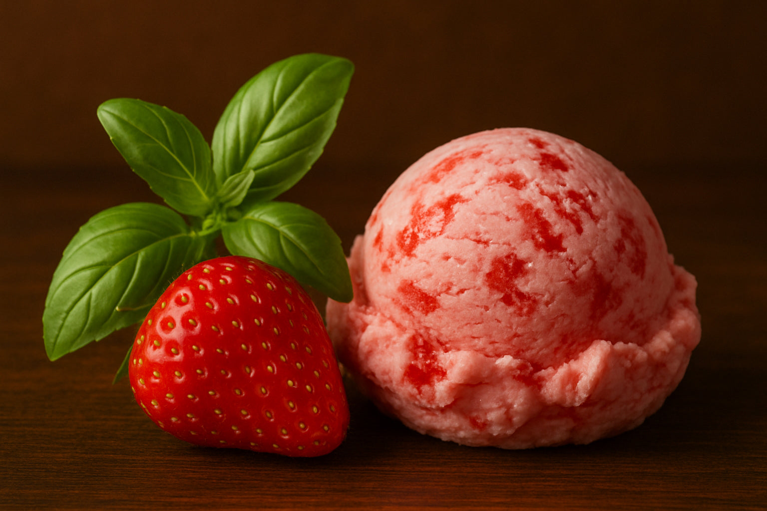 Crème Glacée Fraise Basilic