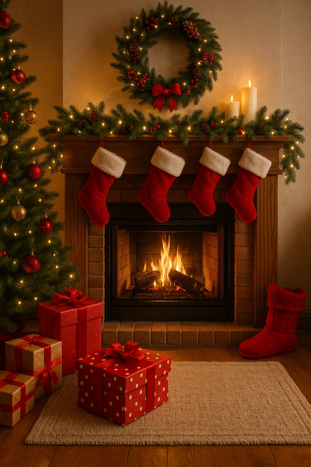 Cheminée de Noël