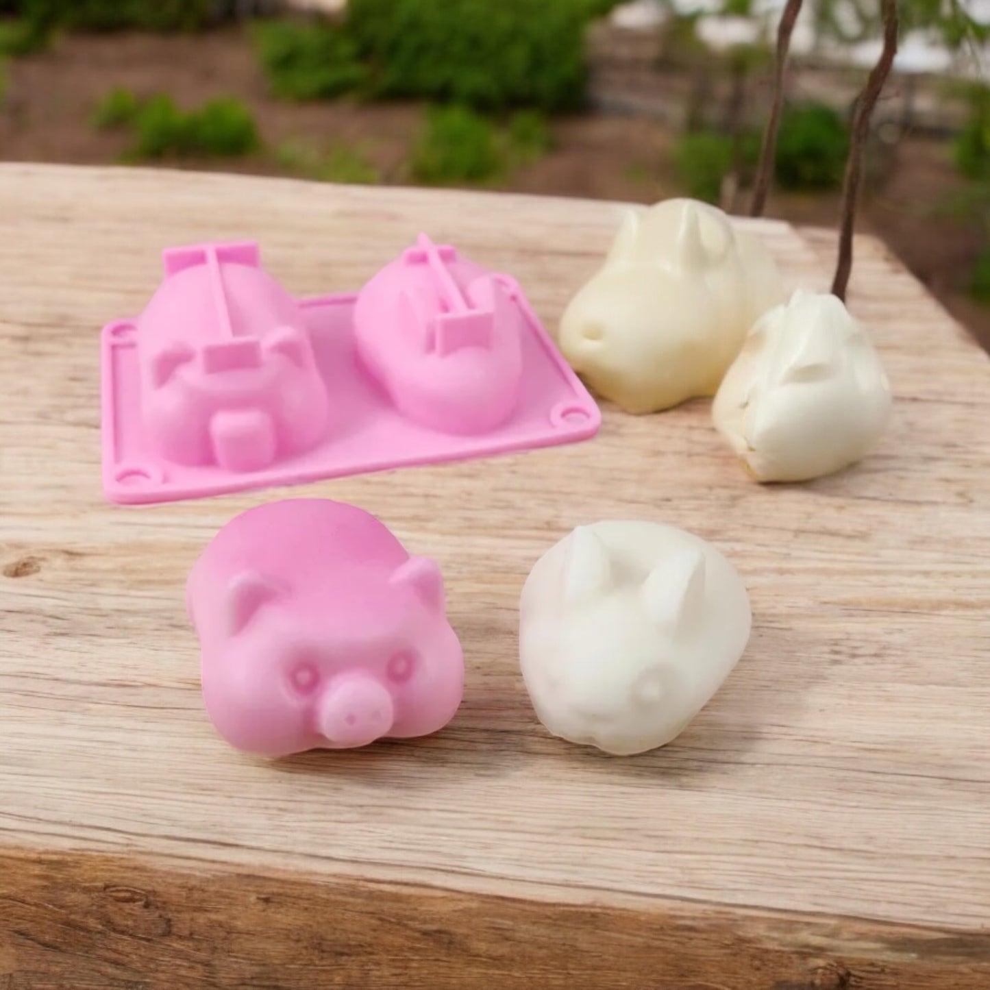 Moule silicone lapin et cochon