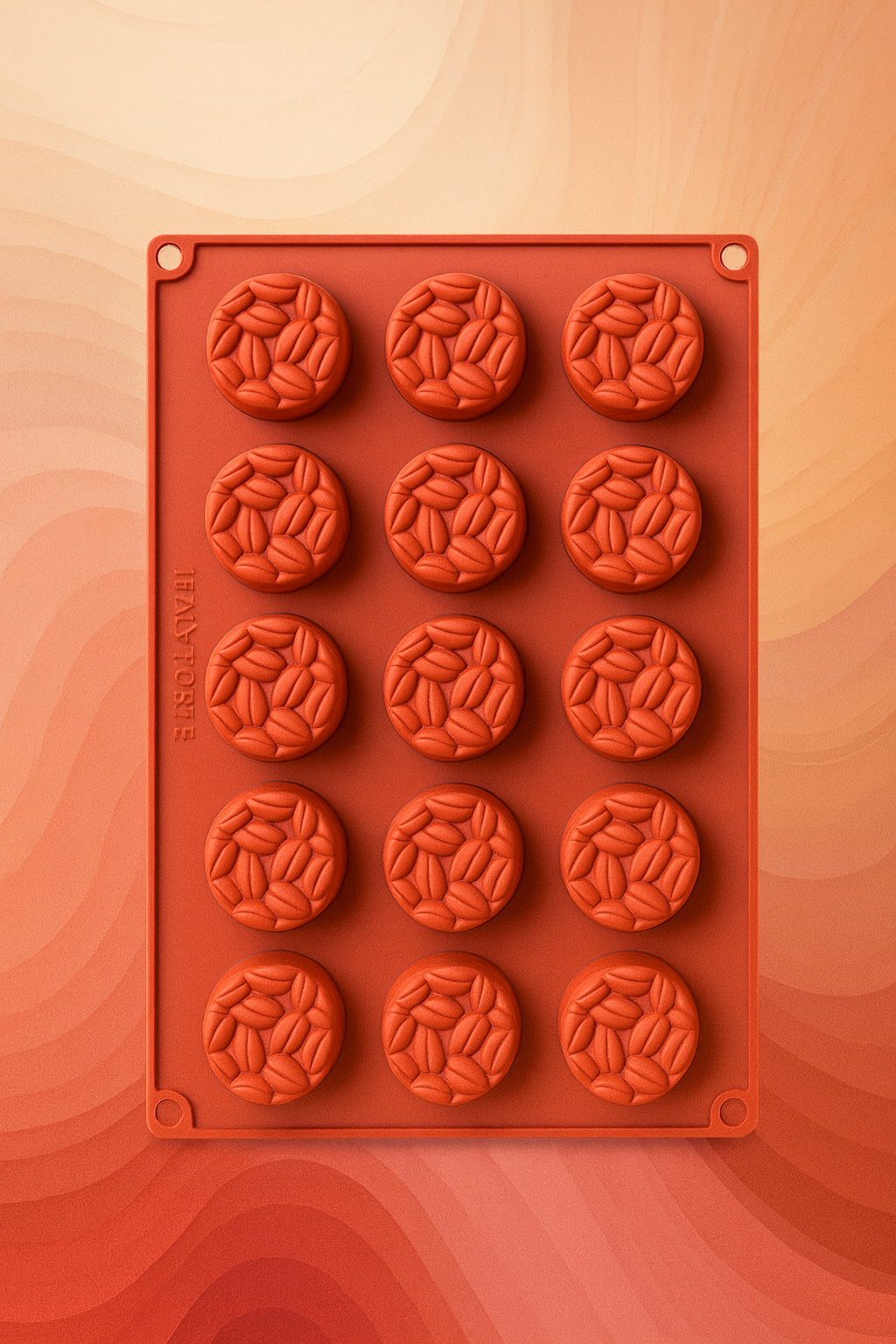 Moule rond – 15 cavités avec empreinte « graine de café »