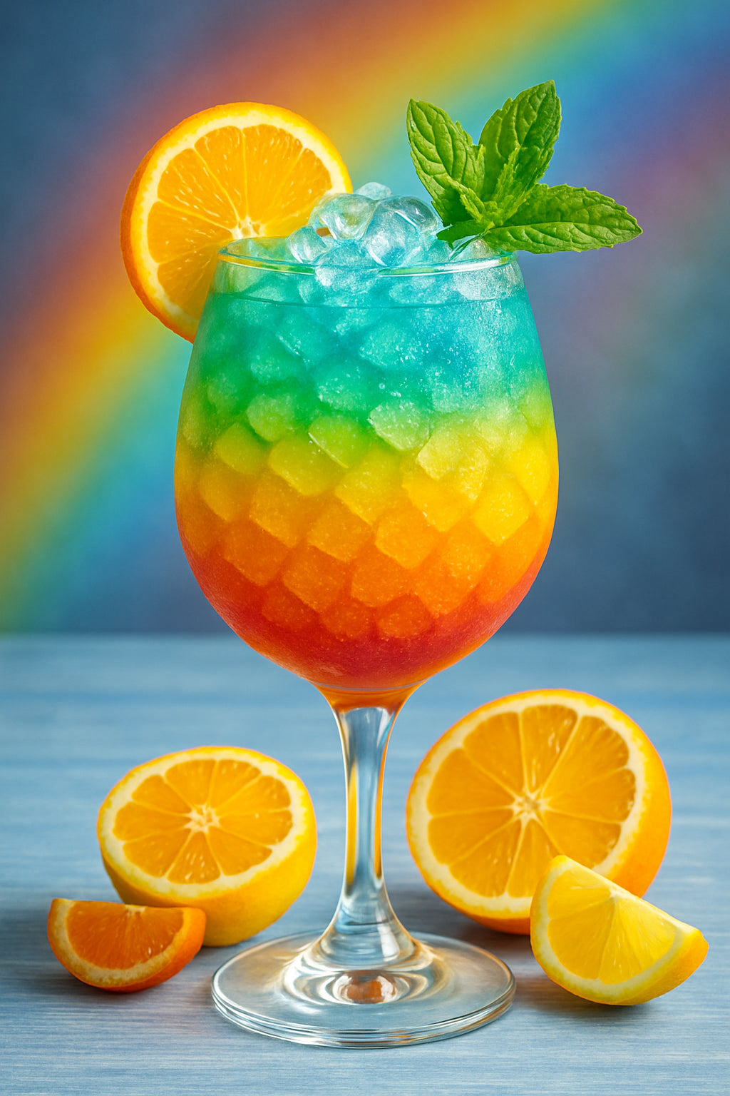 Cocktail éclat d'agrumes arc-en-ciel