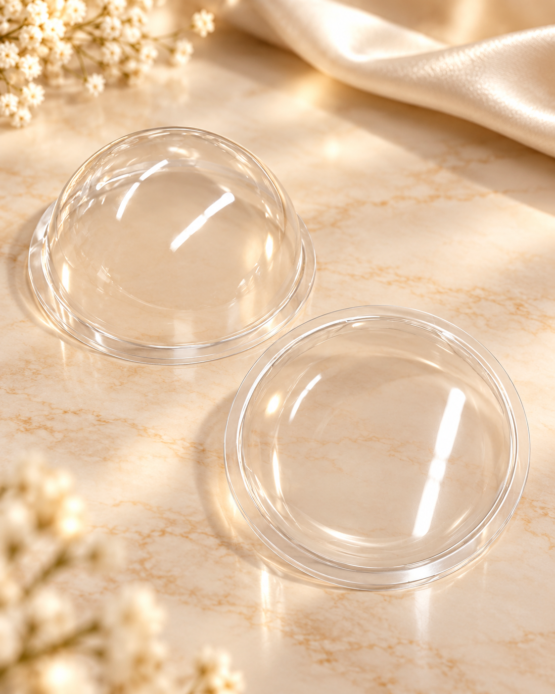 Cloche transparente pour bougie – Diamètre 8 cm × Hauteur 4,5 cm