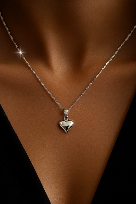 Collier Pendentif Cœur – Argent 925 Style Bohème Vintage