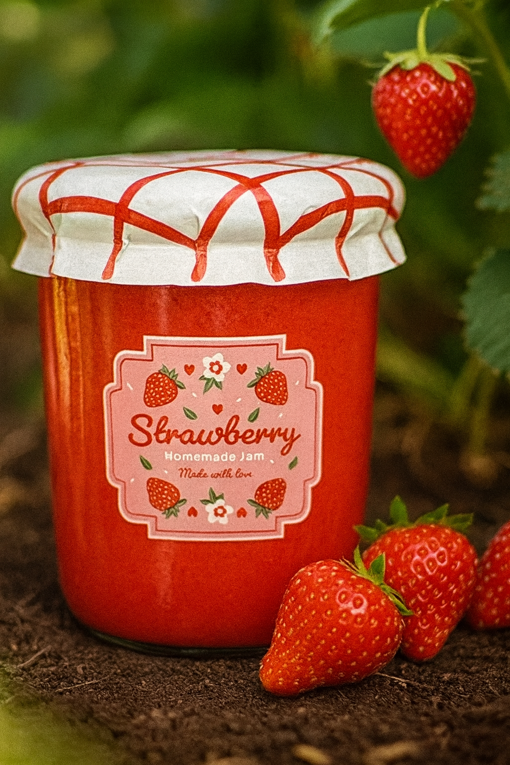 brûleur pot de confiture à la fraise
